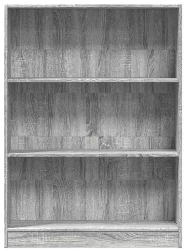 szürke sonoma színű szerelt fa könyvespolc 80 x 24 x 109 cm