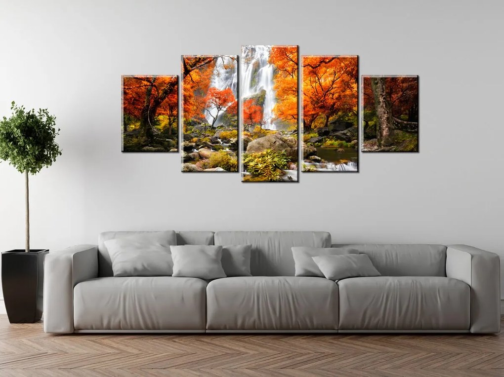 Gario Vászonkép Oszi vízesés - 5 részes Méret: 100 x 70 cm