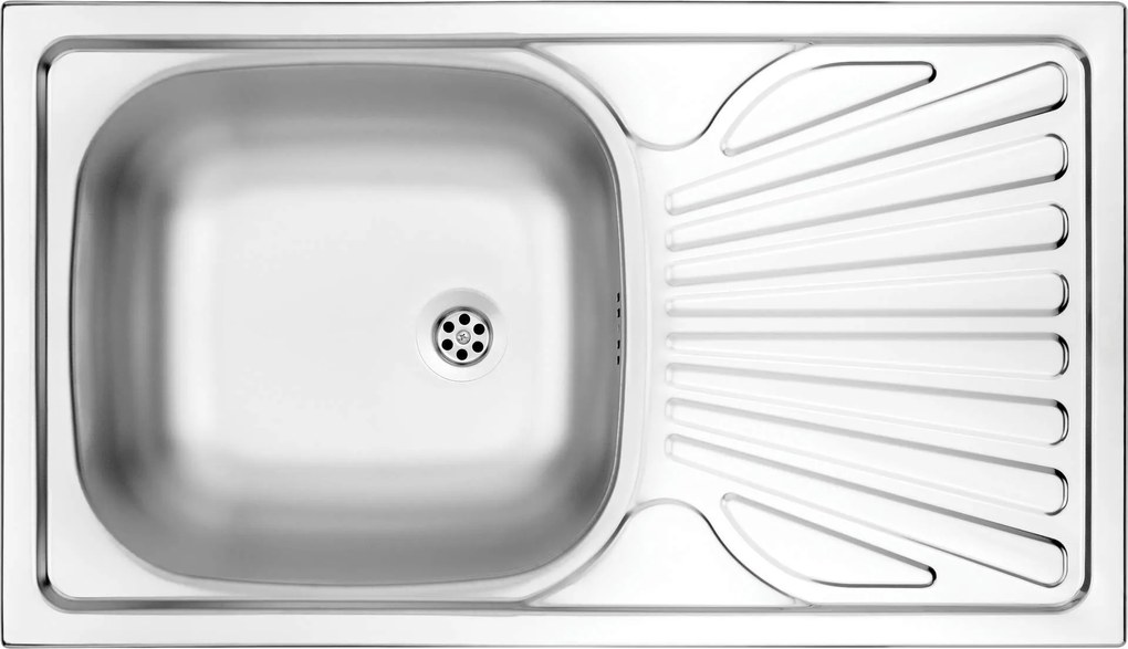 Deante Techno, rozsdamentes mosogató 1 kamrás munkalaphoz Z / O 760x435x150 2 "+ szifon, szatén mintás, ZMU_0110
