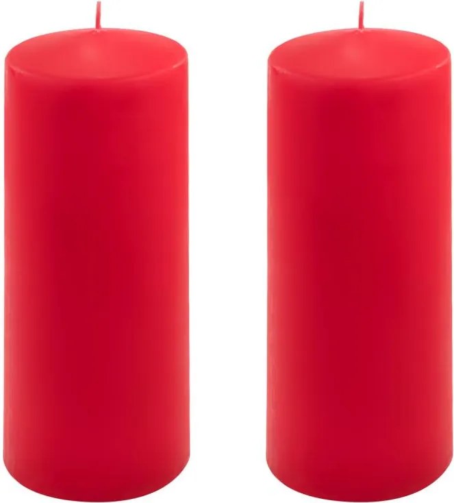 Gyertya készlet 20 cm Ø 7,5 cm 2 db piros