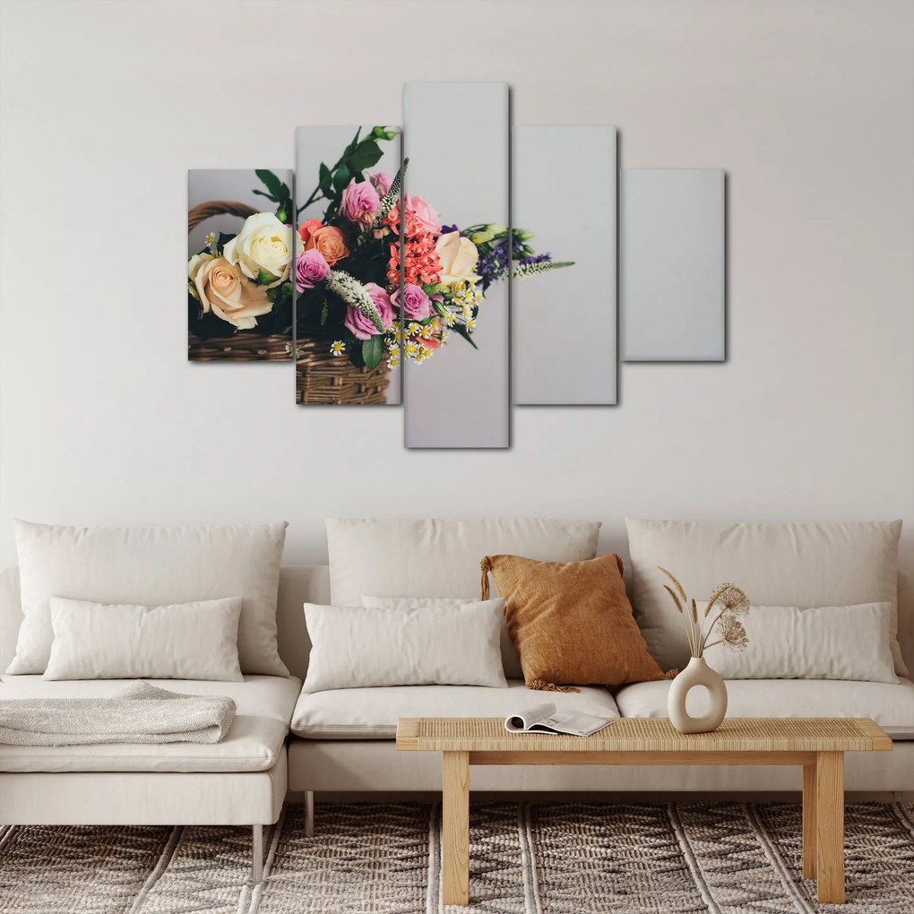 Egy kosár virágokkal képe (150x105 cm)