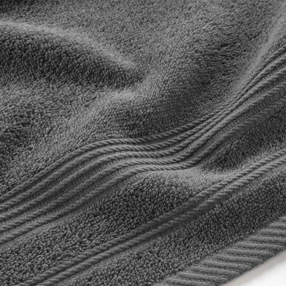 Sötétszürke frottír pamut törölköző 30x50 cm Tendresse – douceur d'intérieur