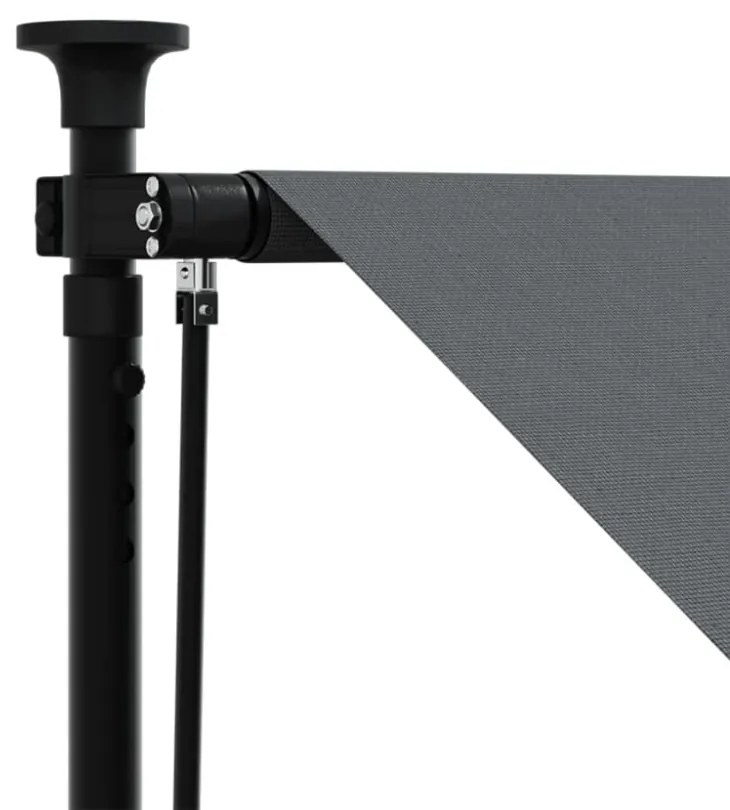 antracit szövet és acél feltekerhető napellenző 400 x 150 cm