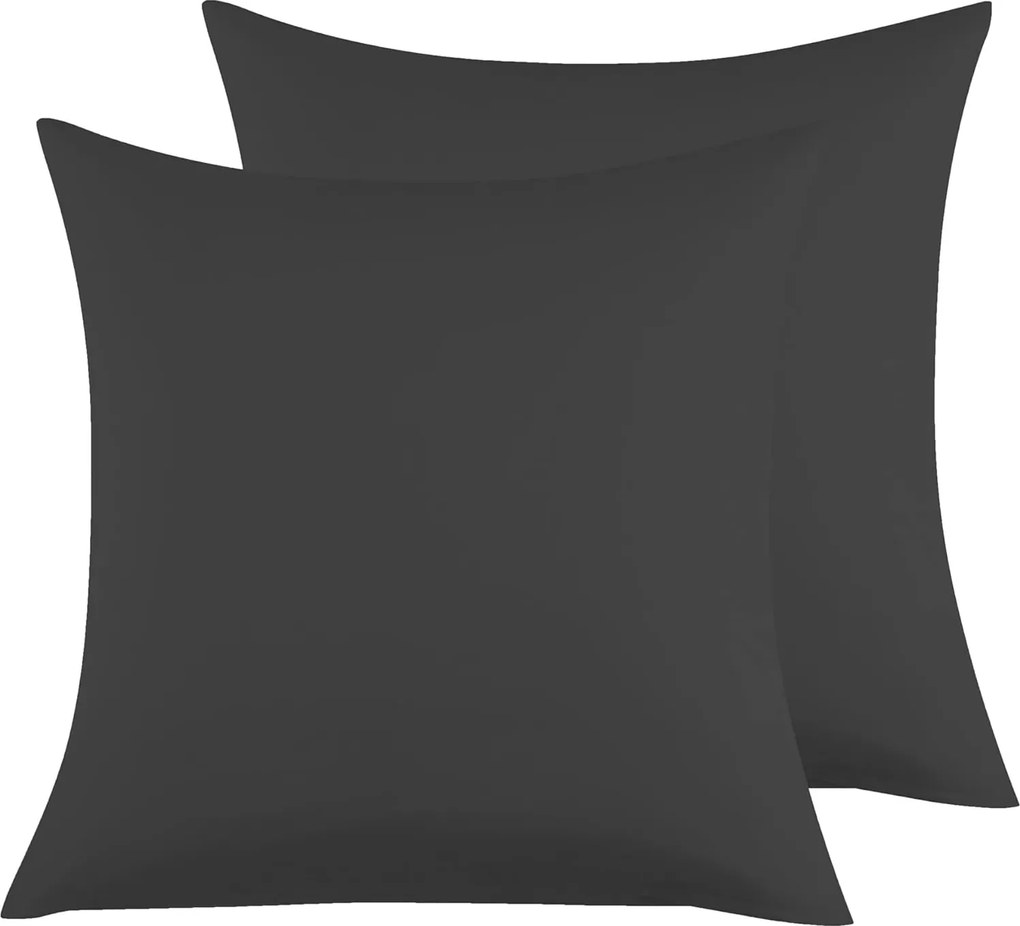Dekoratív mikroszálas párnahuzat 80x80cm 2db fekete