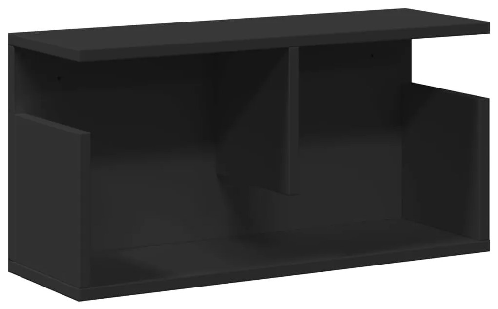 fekete szerelt fa faliszekrény 60 x 20 x 30 cm
