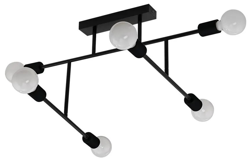 Eglo 98034 - Csillár BELSIANA 6xE27/40W/230V fekete 98034