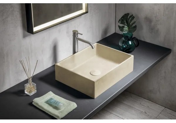 Sapho - Ráültethető mosdó FORMIGO 47,5x36,5 cm beton/bézs