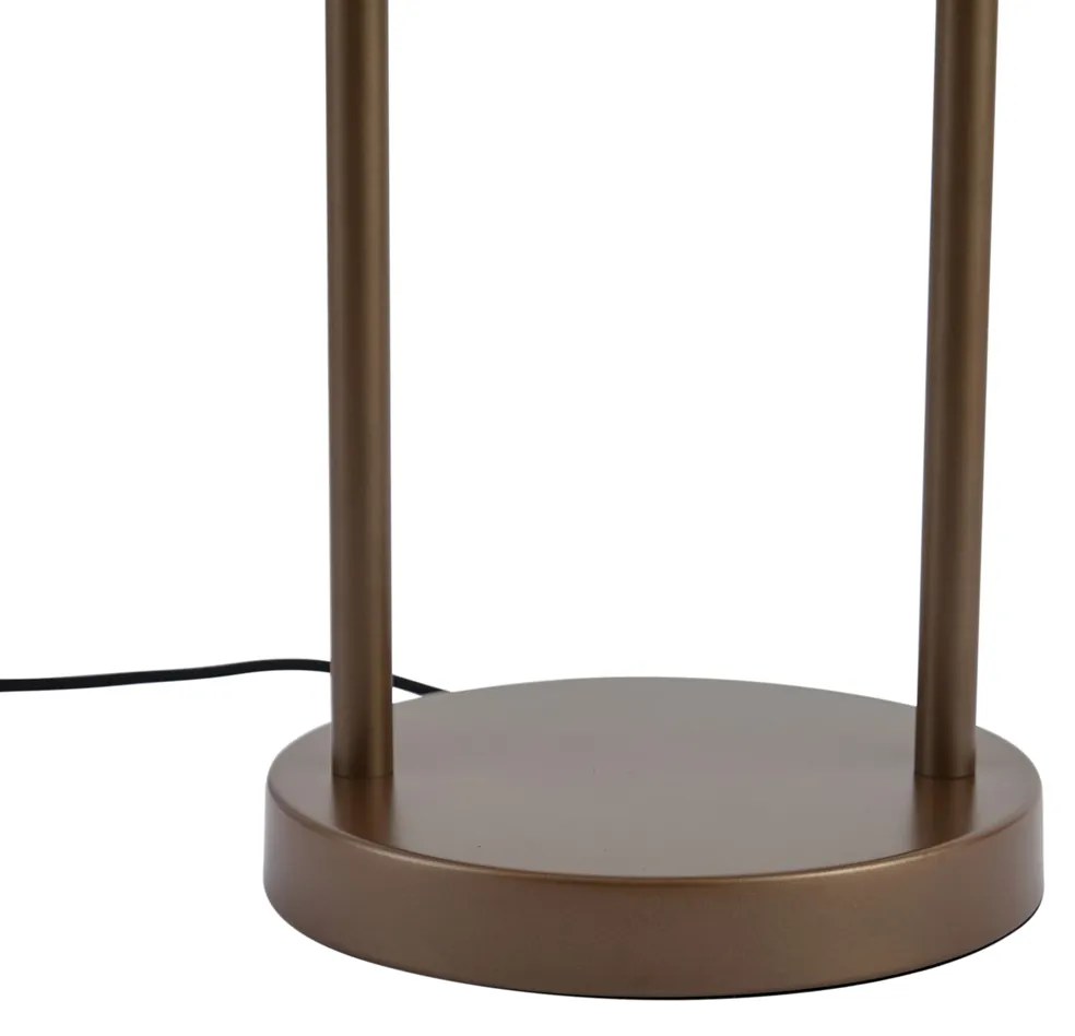 Hotel Chic asztali lámpa sötét bronz színben borostyán üveggel - Stavelot