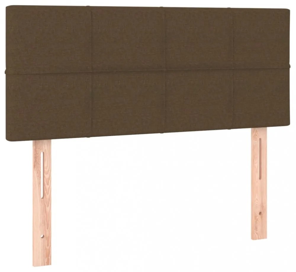 sötétbarna szövet LED-es fejtámla 90x5x78/88 cm