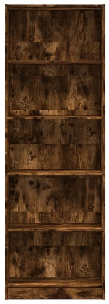 füstös tölgy színű szerelt fa könyvszekrény 60 x 24 x 176 cm