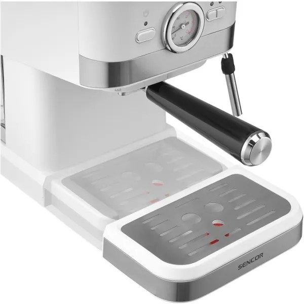 Sencor karos kávéfőző 1050W, 230V, fehér/matt króm