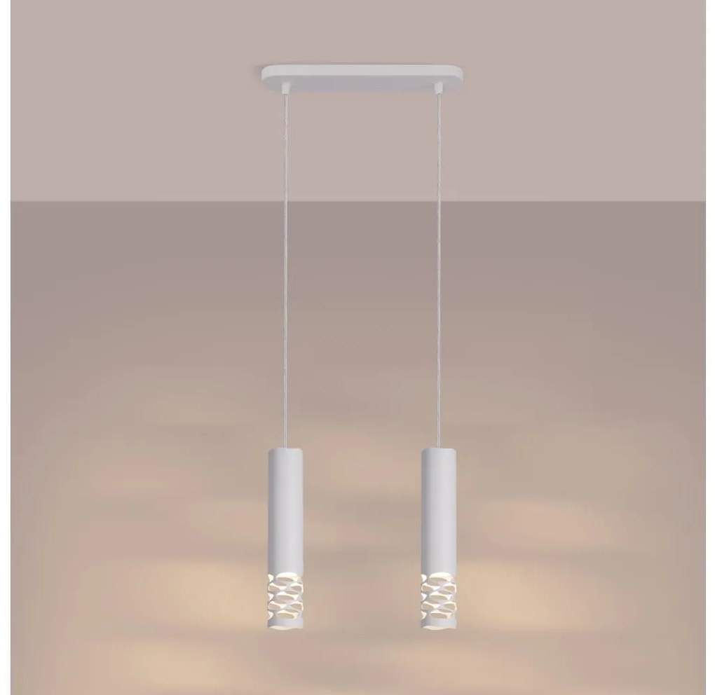 Sollux SL.1692 - Csillár zsinóron LIRO 2xGU10/10W/230V fehér