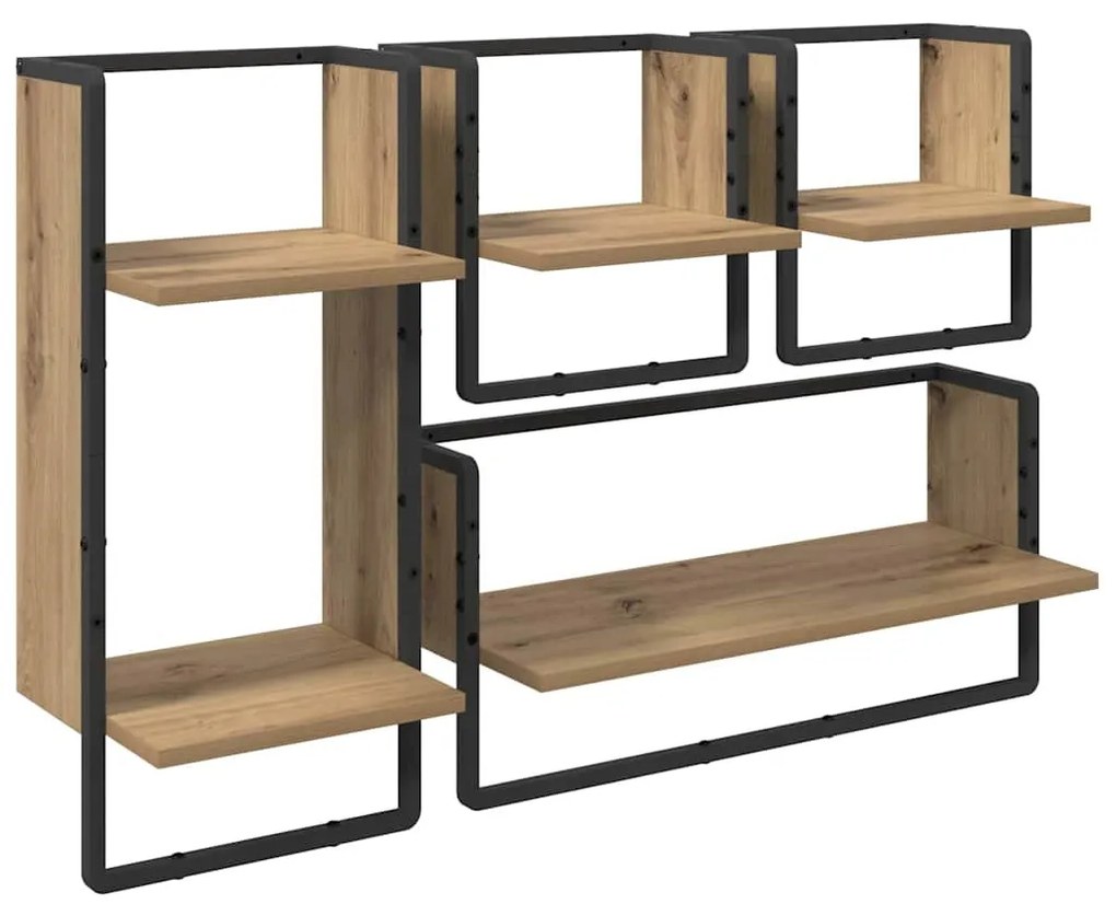 vidaXL Fali polc készlet 4 pcs Artisan tölgy 65 x 25 x 30 cm Faanyag