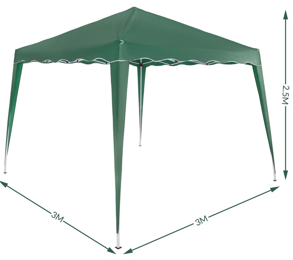 Deuba Kerti pavilon Capri 3x3 m - 2 oldalfal - zöld