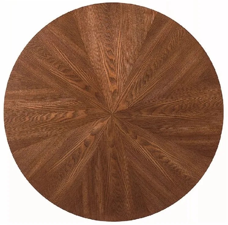 Kerek étkezőasztal AMADEO 100x100 cm, dió dekorációval