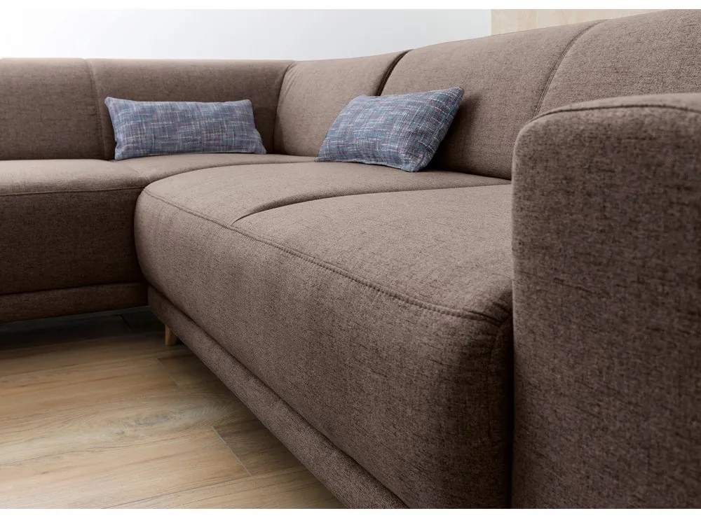 Barna kinyitható-tárolóhelyes sarokkanapé (bal oldali-L alakú) Classy Sophie – Miuform