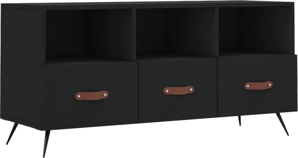 vidaXL fekete szerelt fa TV-szekrény 102 x 36 x 50 cm