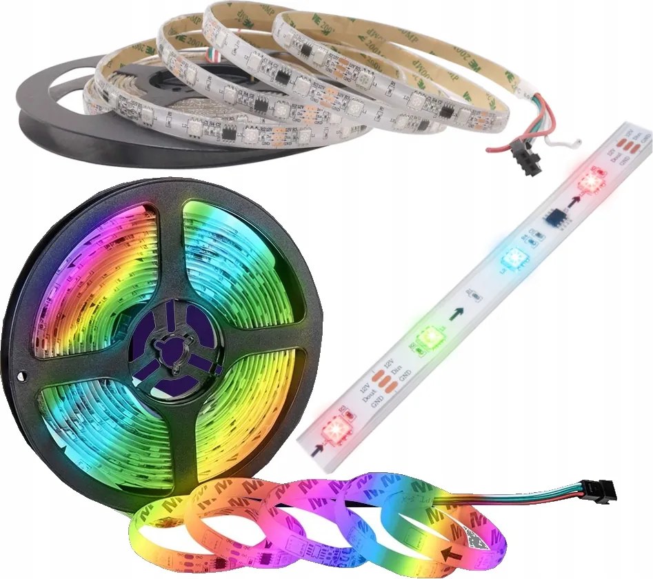 Rgb Led szalag 5M Digitális WS2811 Digital 30+IC Szivárvány Effekt 14W/m Prémium