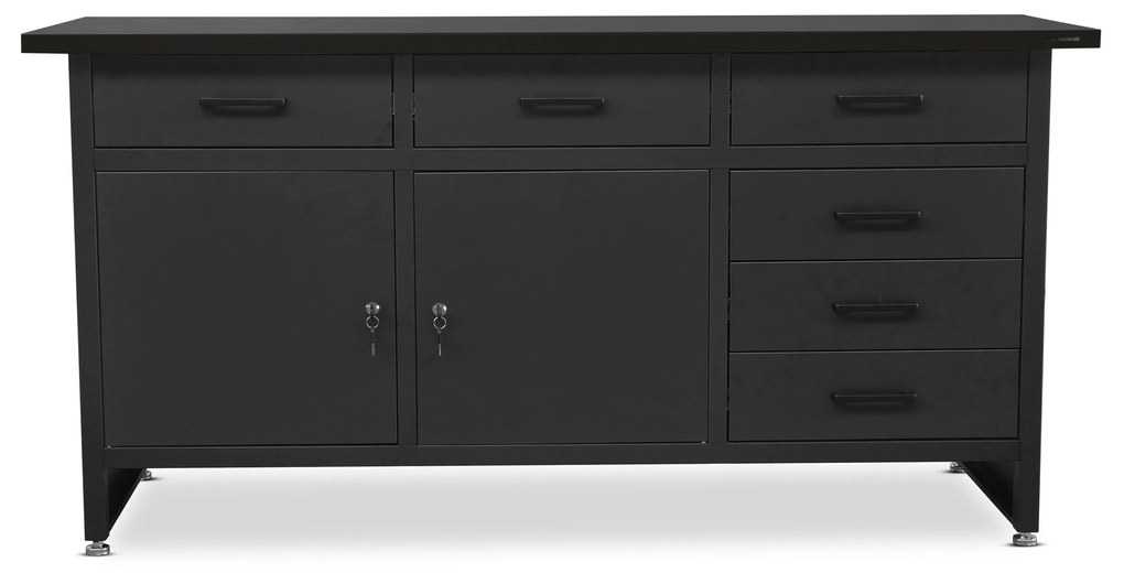 Munkaasztal HENRY, 1700 x 850 x 600 mm, All Black: fekete