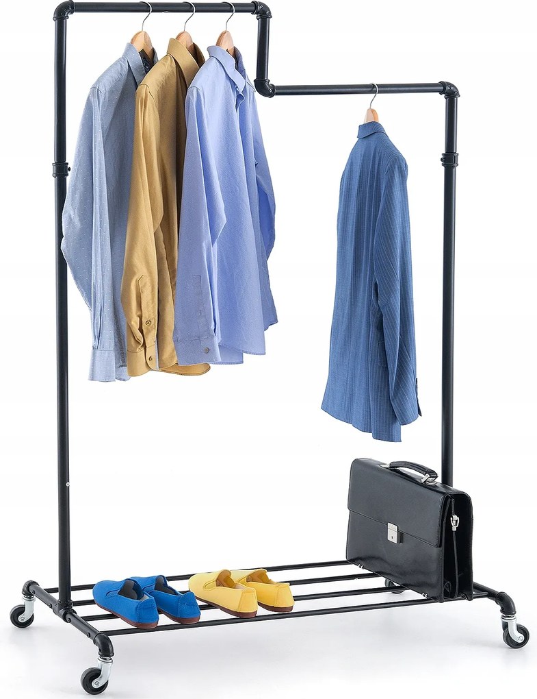 Álló ruhaakasztó, stabil 100kg, Tatkraft Tube, fekete