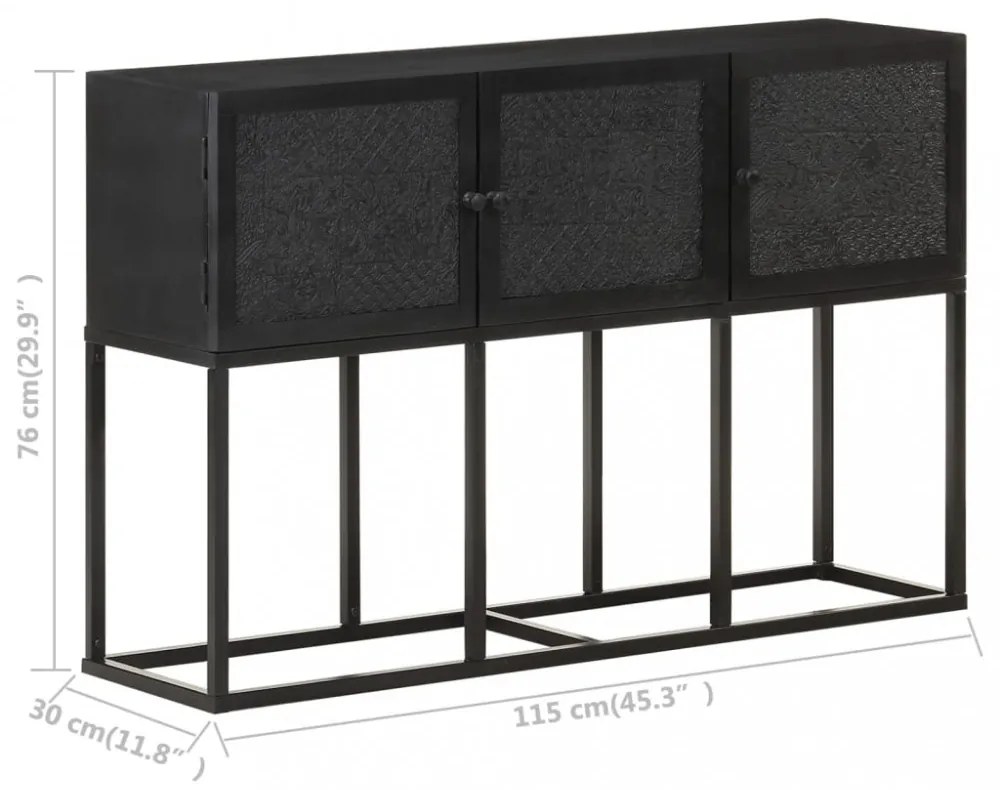 tömör mangófa tálalószekrény 115 x 30 x 76 cm