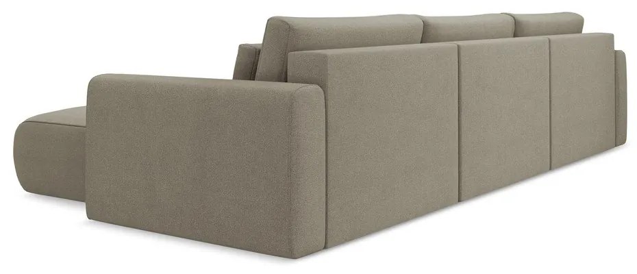 Világosbarna kinyitható-tárolóhelyes (U alakú) sarokkanapé Kapua – Makamii