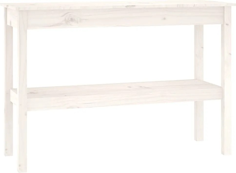 vidaXL fehér tömör fenyőfa tálalóasztal 110 x 40 x 75 cm