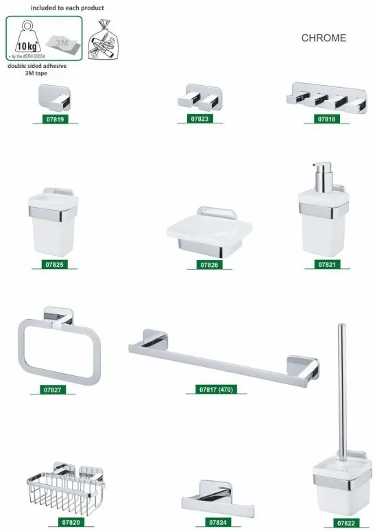 BISK Erga Tore, 1 horgos törülközőtartó, króm, ERG-07819