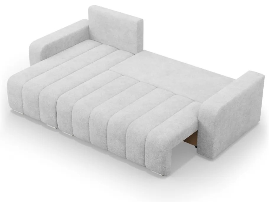 Modena sarokkanapé, bouclé, univerzális oldal, szürke