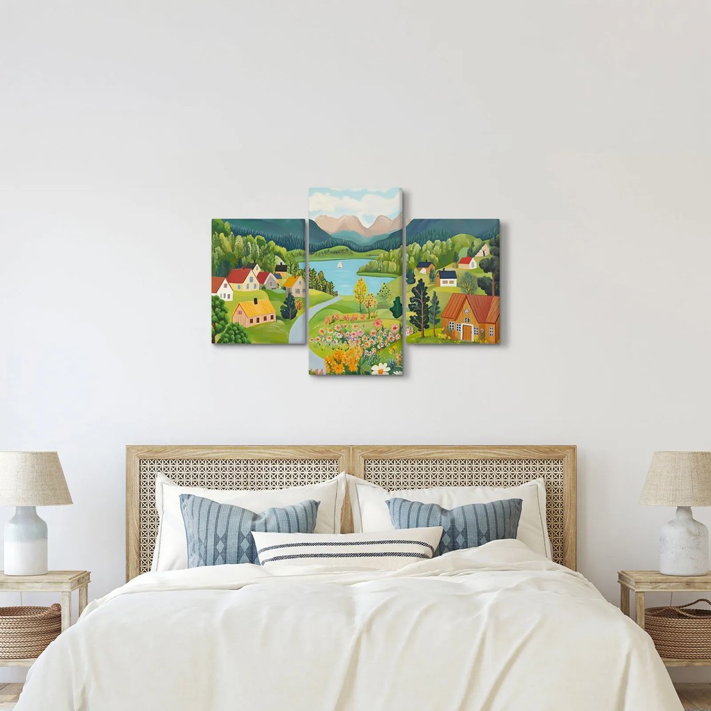 Kép - Falu a hegyekben (90x60 cm)