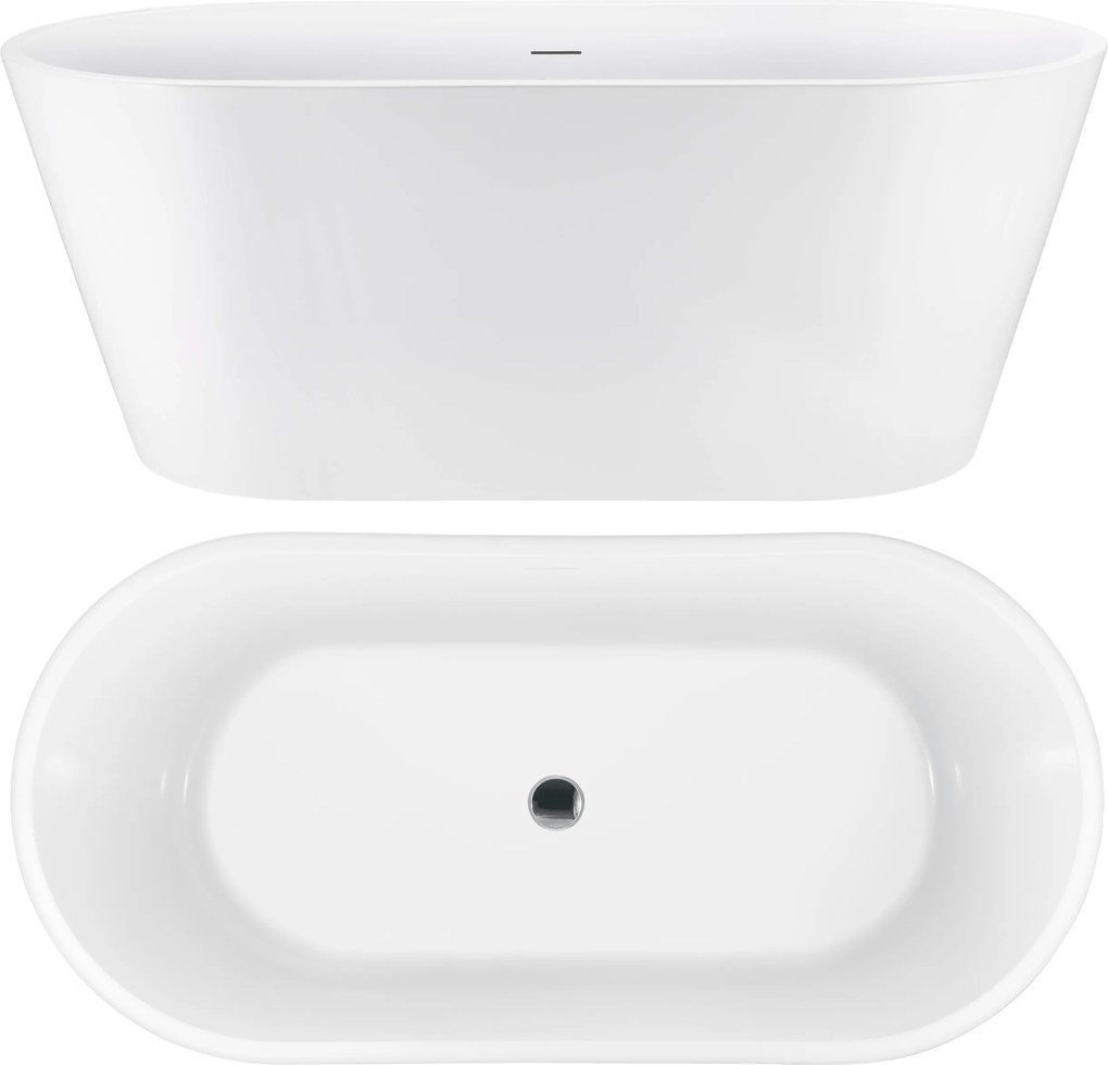 Szabadonálló Akril Kád 150 Modern Téglalap Alakú Fehér Rea Milano