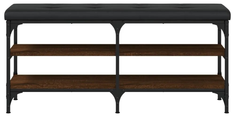 barna tölgy színű szerelt fa cipőtároló pad 102 x 32 x 47 cm