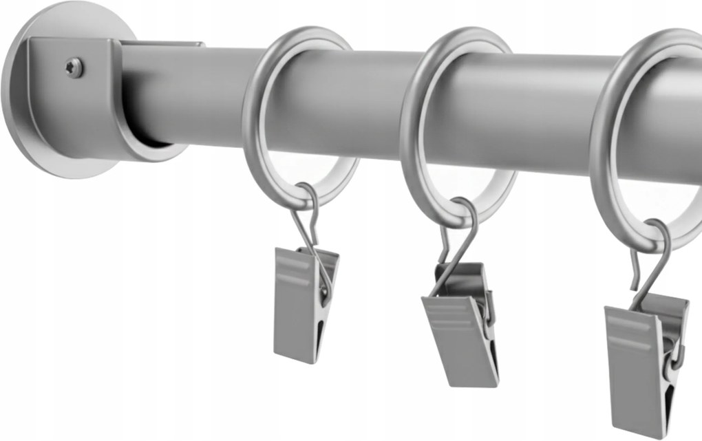 Fém Üreges Függönykarnis 19 mm ezüst Szatén 120 cm-es kerekekkel