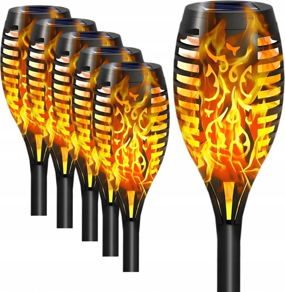 LED-es napelemes kerti lámpa Láng fáklya