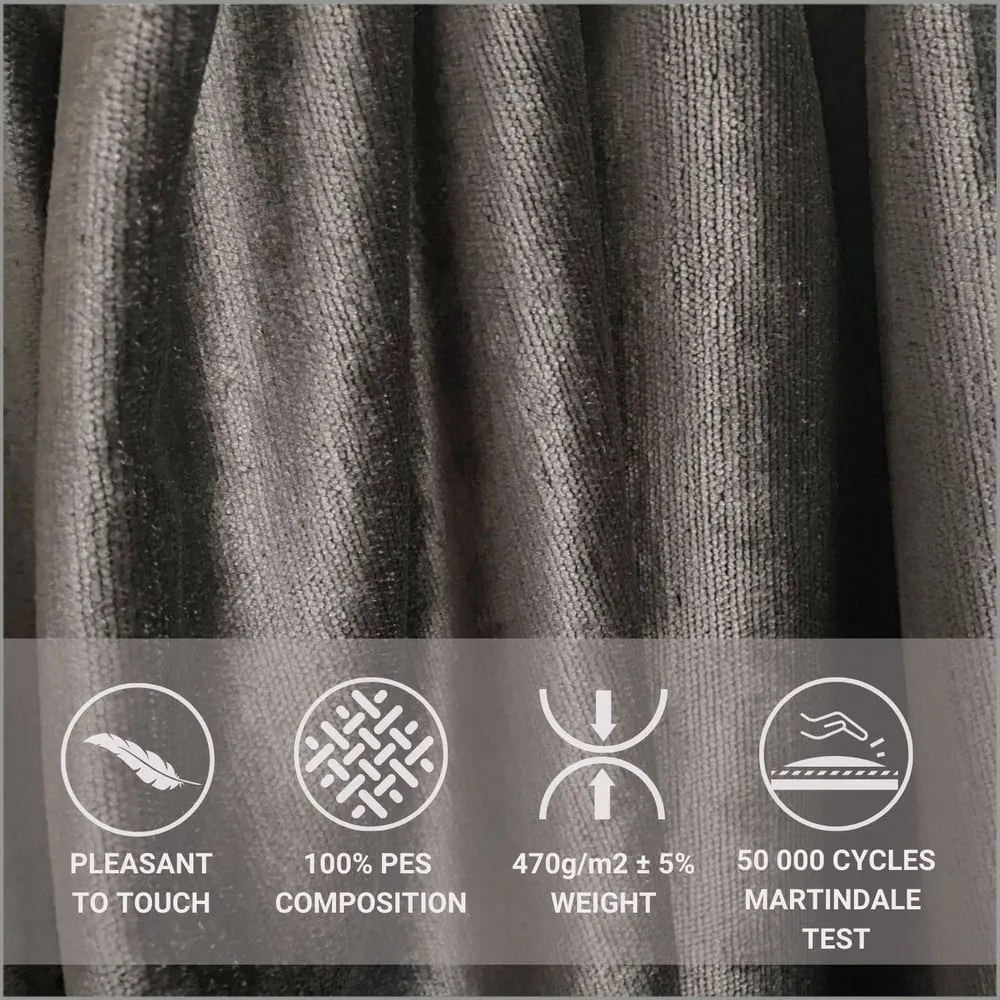 Sötétszürke ágyneműtartós boxspring ágy 200x200 cm Voyage – Maison de Rêve