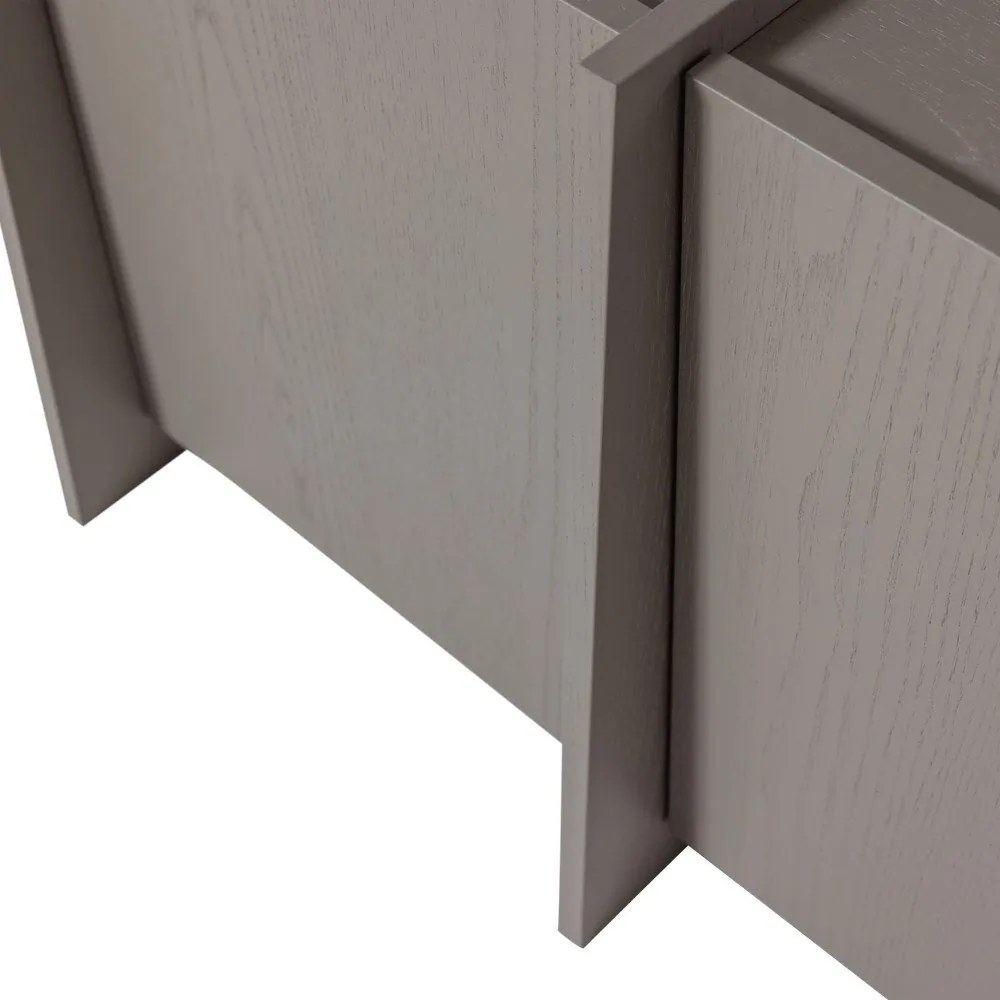 Szürke TV-állvány kőrisfa dekorral 102x53x44 cm Brock – WOOOD