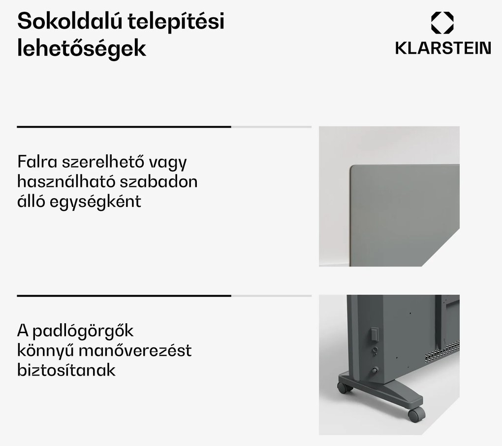 Bansin Smart 1500 konvektoros hősugárzó, 1500 W, Alkalmazás, 5- 50 °C, LED kijelző, Érintőképernyő
