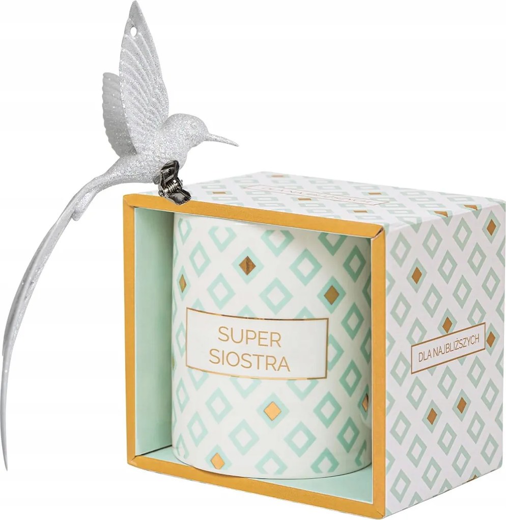 Ajándék szett Nővérnek Karácsonyra Bögre gömb Kolibri