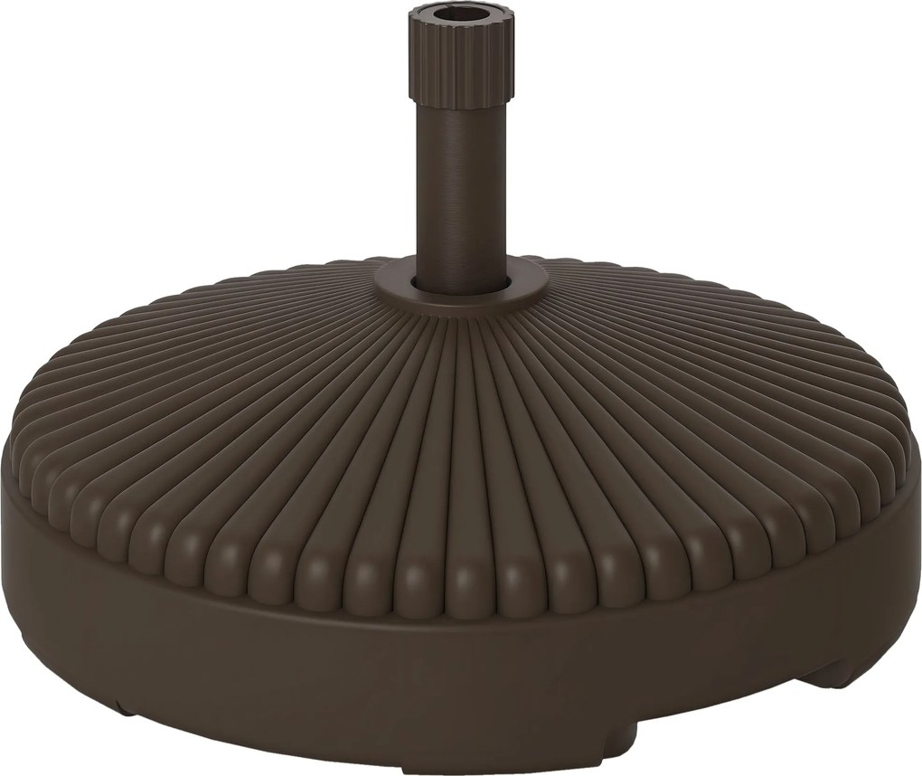 Outsunny Kerek Napernyő Talp Napernyő Állvány 23L Vízzel vagy 28kg Homokkal Tölthető Kert Terasz Barna | Aosom