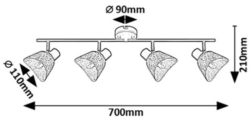 Rabalux 73008 - Spotlámpa FARELIA 4xE14/10W/230V
