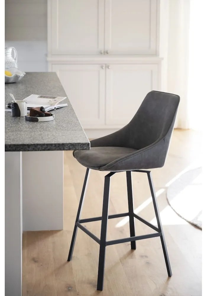 Szürke bárszék szett 2 db-os (ülésmagasság 65 cm) Alison – Rowico