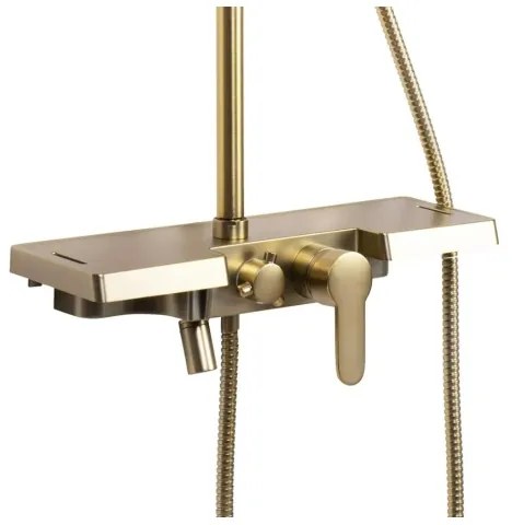 REA-P4121 - BRAVO zuhanyszett csapteleppel, szálcsiszolt arany