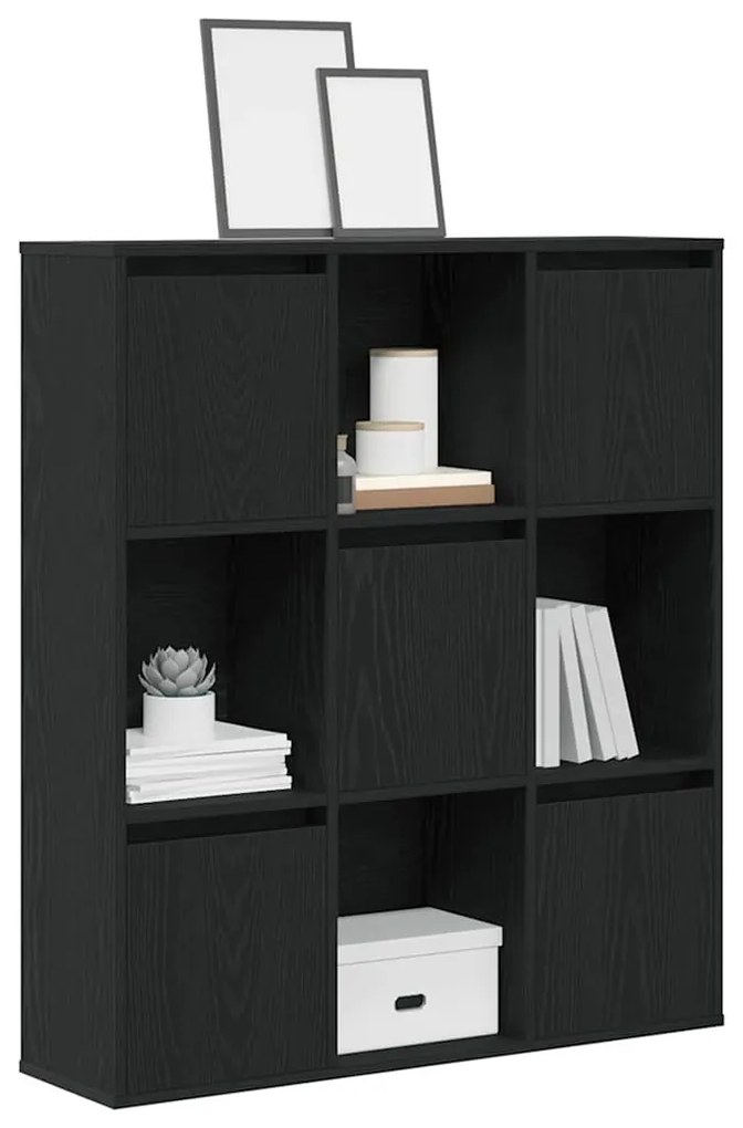 Könyvespolc fekete tölgy 89x24x101,5 cm Gépesített fa