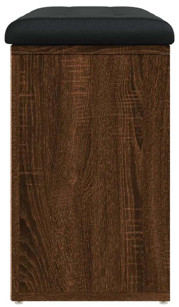 barna tölgy színű szerelt fa cipőtároló pad 82 x 32 x 50 cm