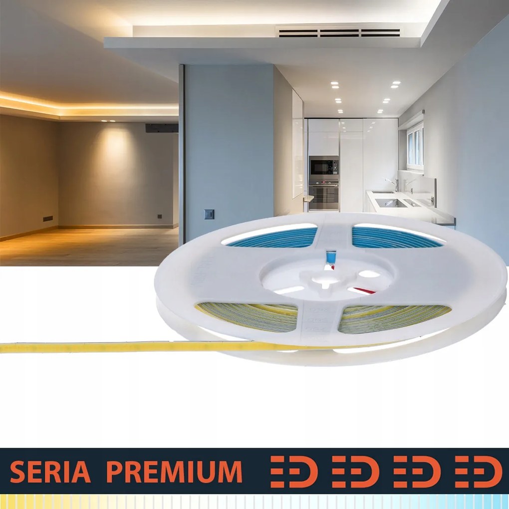 Led szalag 5mm |Állítható fehér|12V|608 LED/m|1080lm/m|5m |3 év garancia