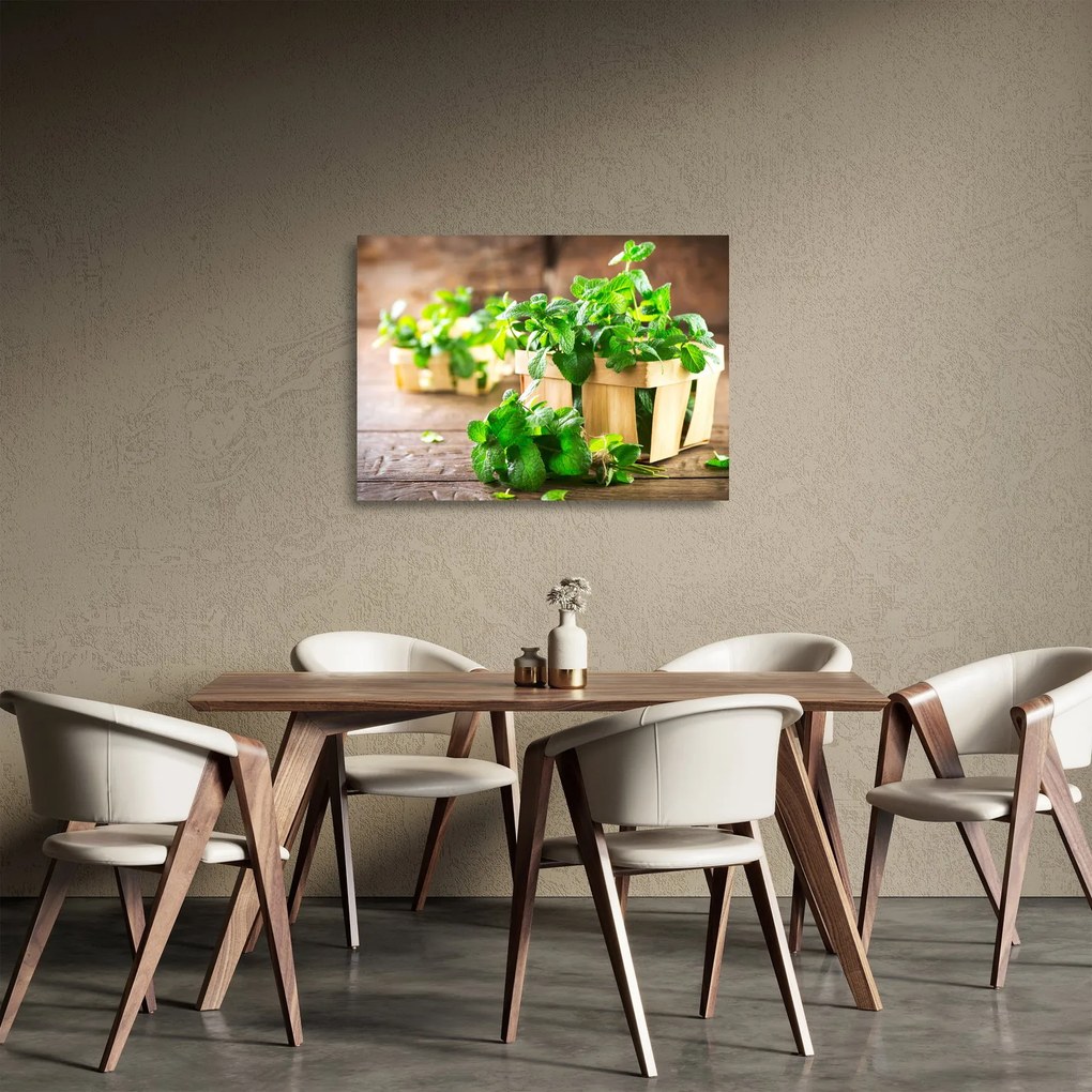 Friss menta képe (üvegen) (70x50 cm)