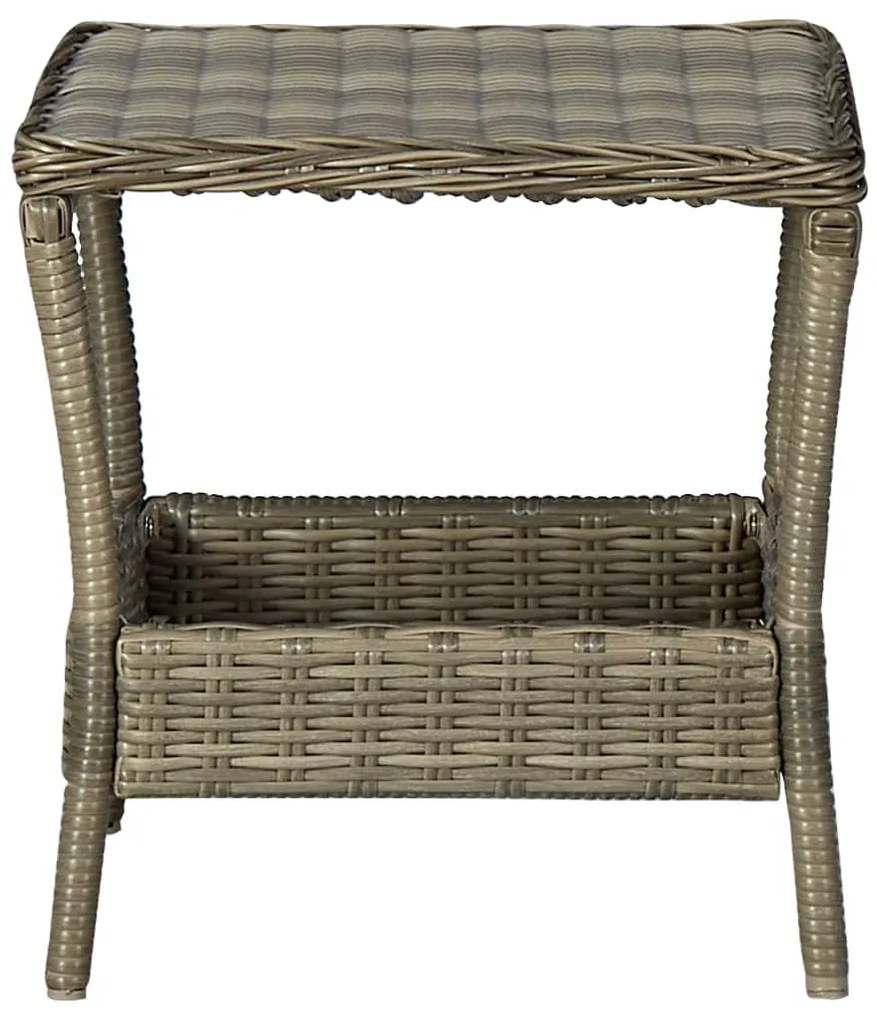 vidaXL barna polyrattan kerti asztal 45 x 45 x 46,5 cm