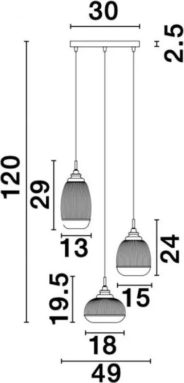 NOVALUCE 9731214 MOND Többágú Függesztett Lámpa E14 IP20
