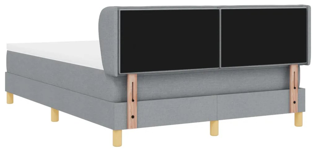Boxspring Ágy Matrac Ezüstszürke 140x200 cm Szövet
