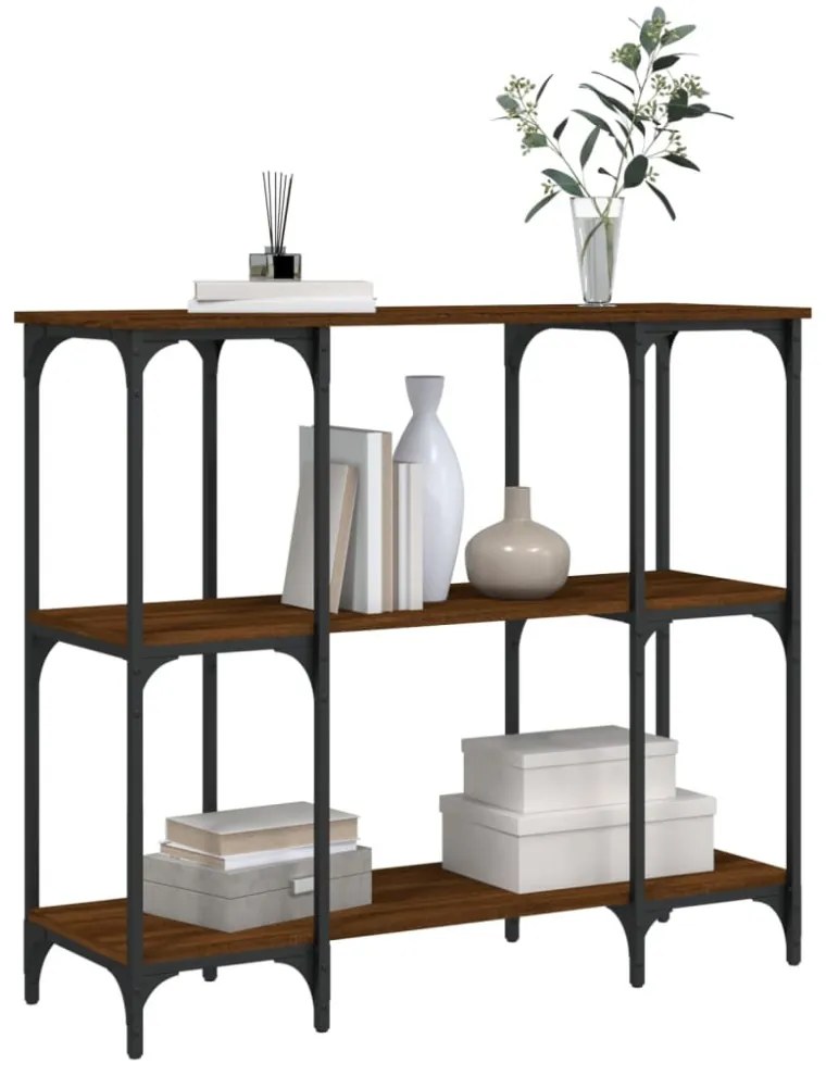 barna tölgyszínű szerelt fa tálalóasztal 102x35x90 cm